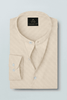 Marzipan Cream Mandarin Collar Premium Oxford Cotton Shirt