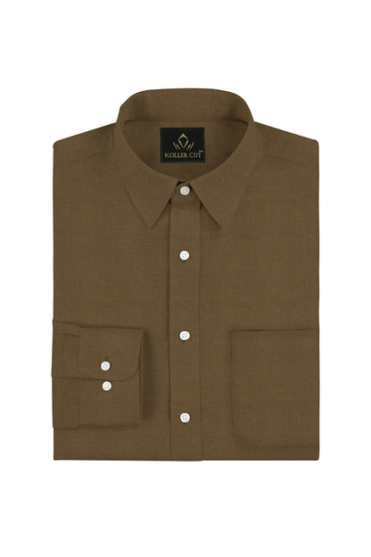 Chamoisee Brown Luxurious Linen Shirt