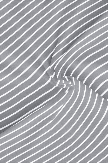 Mirage Gray and Flash White Chalk Stripes Oxford Cotton Shirt