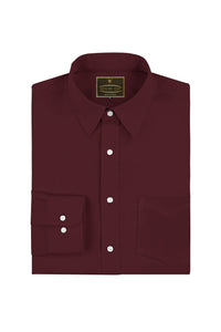 Mulberry Red Solid Plain Mens Cotton Shirt