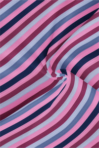 Rose Pink and Grey Rainbow stripes Men's Cotton Shirt