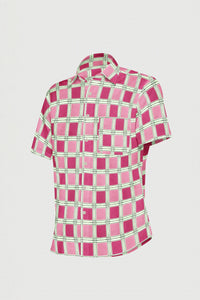 Kobi Pink and White Checks Men's Cotton Shirt