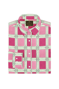 Kobi Pink and White Checks Men's Cotton Shirt