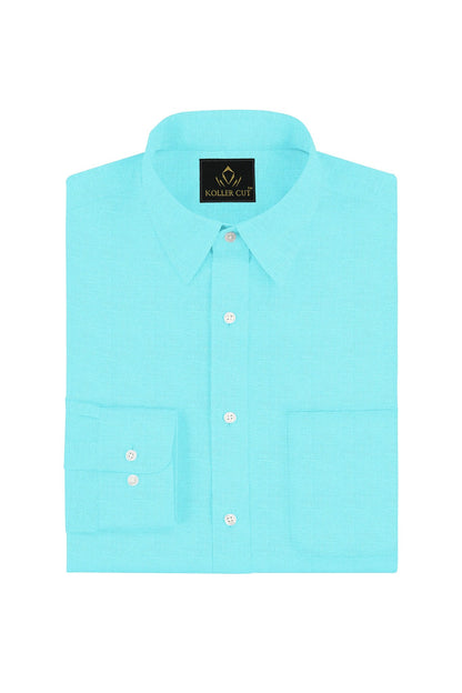 Arctic Blue Men's Luxurious Linen Shirt