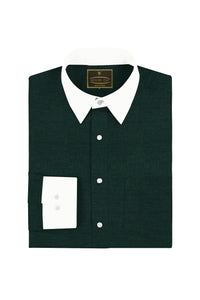 Dark Forest Green Men's Luxurious Linen Designer Shirt