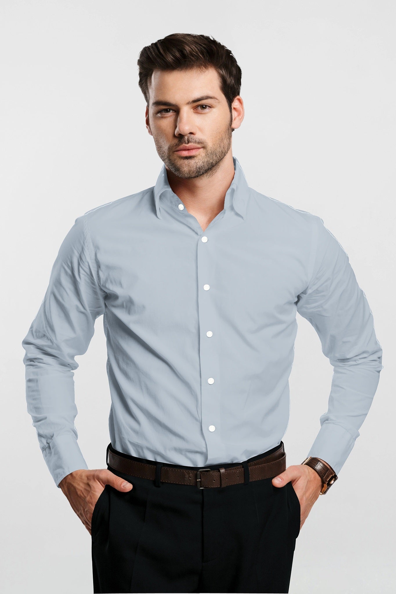 Cloud Grey Men's Luxurious Linen shirt