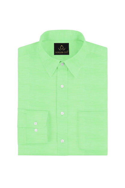 Lime Green Men's Luxurious Linen Shirt