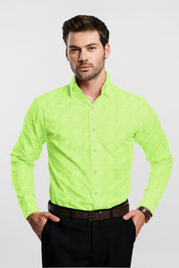 Lime Green Men's Luxurious Linen Shirt