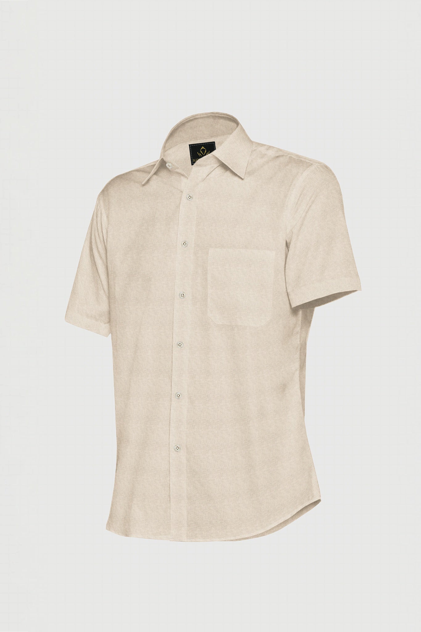 Light Fawn Men's Luxurious Linen Shirt