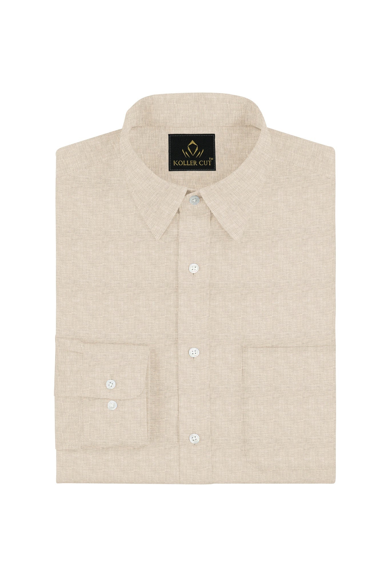 Light Fawn Men's Luxurious Linen Shirt