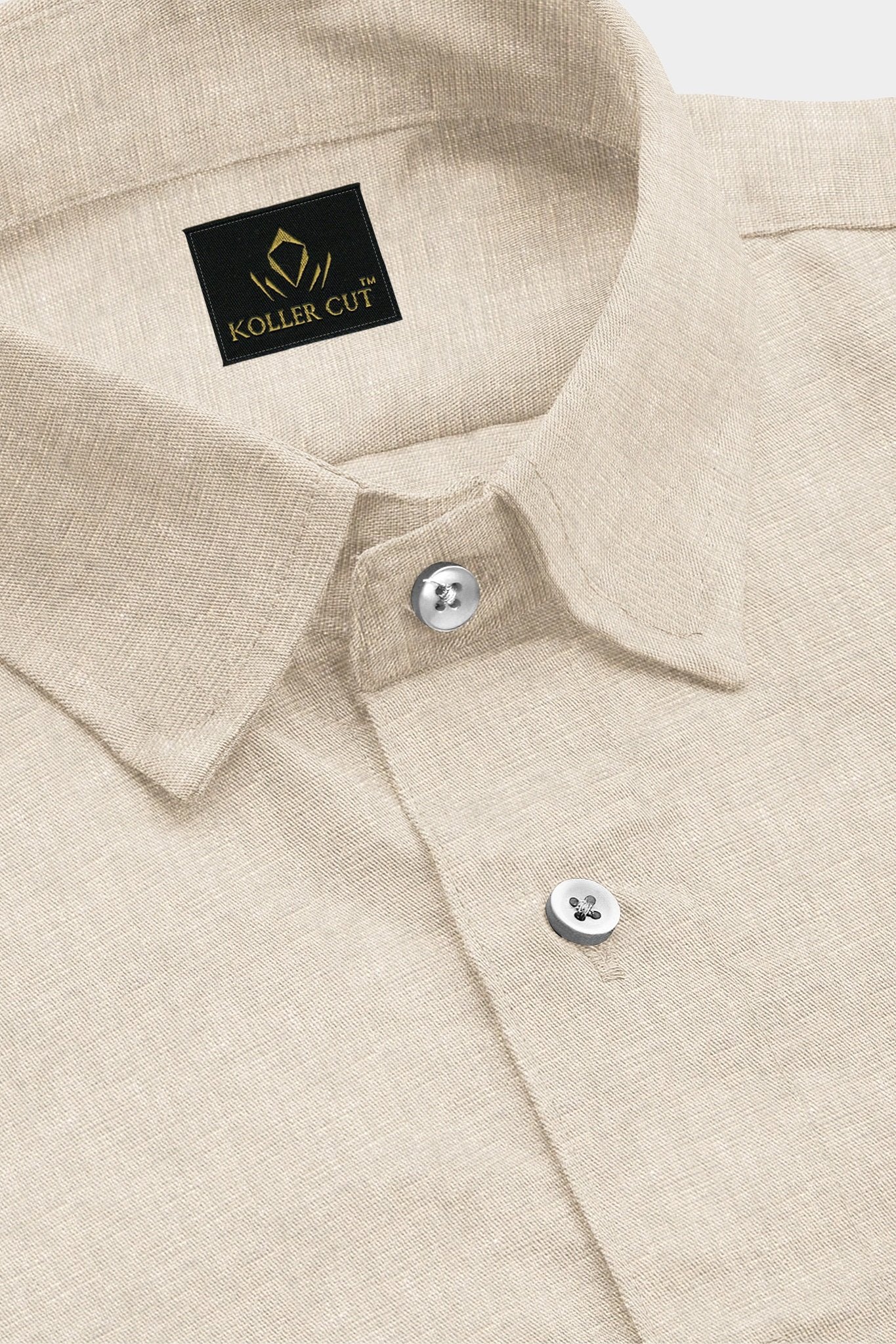 Light Fawn Men's Luxurious Linen Shirt