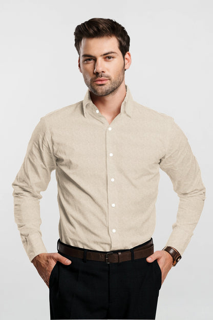 Light Fawn Men's Luxurious Linen Shirt