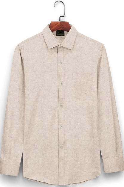 Light Fawn Men's Luxurious Linen Shirt