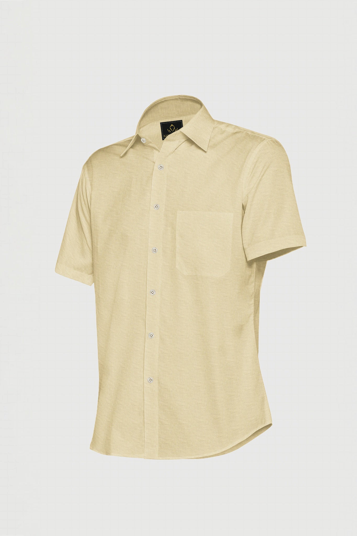 Kollercut Light Fawn Men's Luxurious Linen Shirt