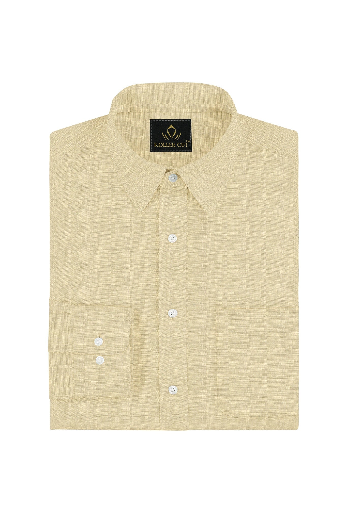 Kollercut Light Fawn Men's Luxurious Linen Shirt