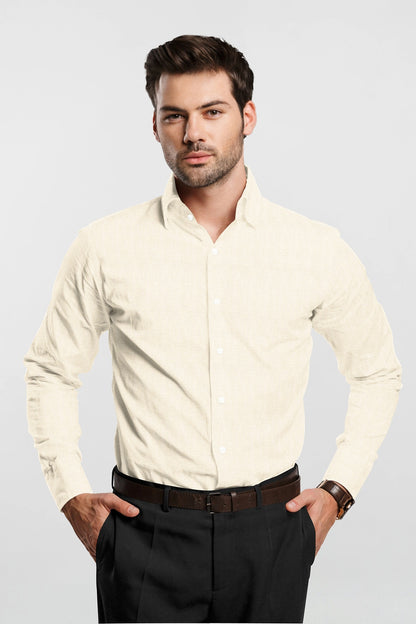 Beige Men's Luxurious linen shirt