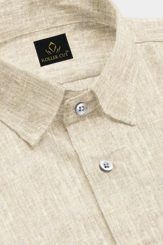 Beige Men's Luxurious Raymond linen shirt