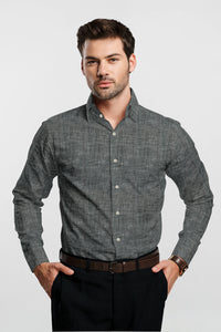 Charcoal Black Luxurious Linen Shirt
