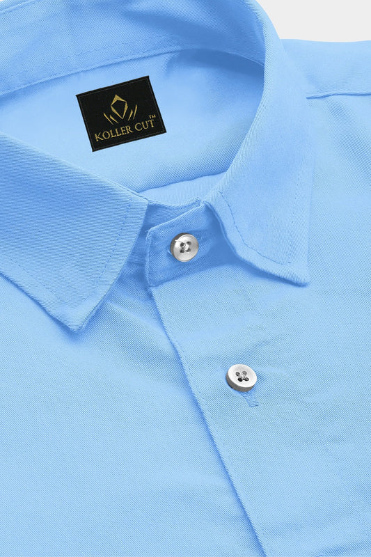 Hawkes Blue Giza Cotton Shirt