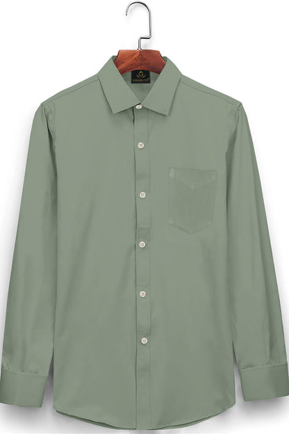Mantle Green Giza Cotton Shirt