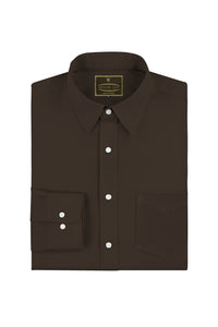 Umber Brown Men's Giza Cotton Shirt