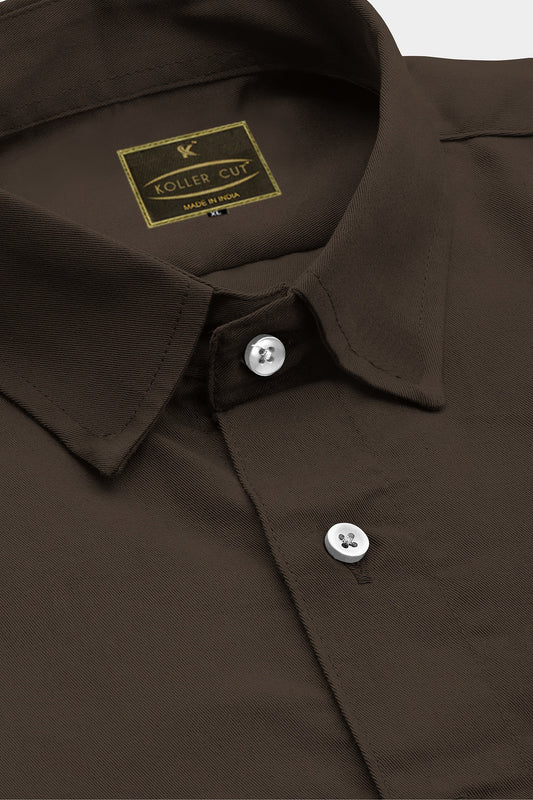 Umber Brown Men's Giza Cotton Shirt