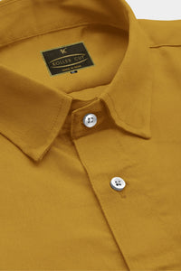 Golden Yellow Solid Cotton Shirt