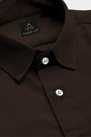 Umber Brown Men's Giza Cotton Shirt