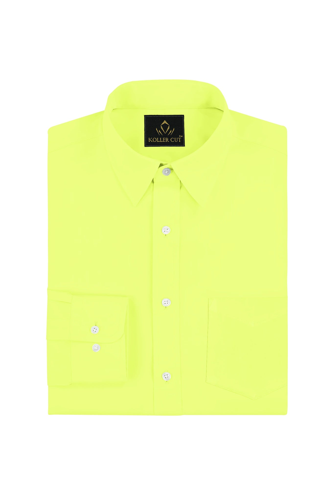 Chartreuse Yellow Green Giza Cotton Shirt