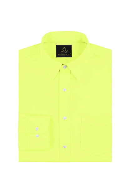 Chartreuse Yellow Green Giza Cotton Shirt