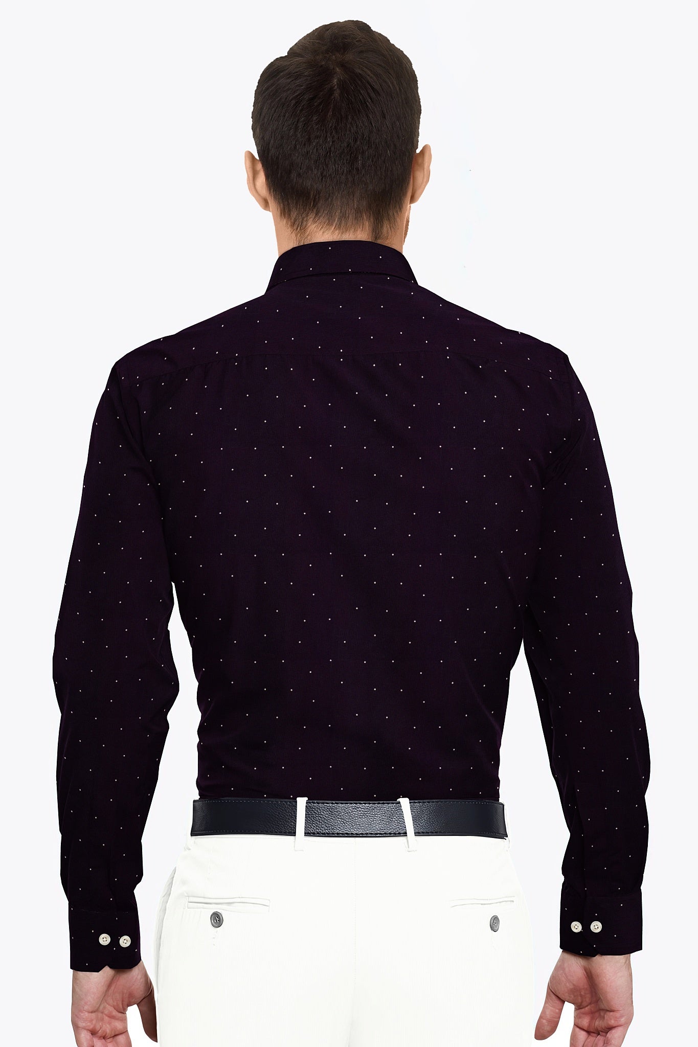 Acai Purple and White Dot Printed Cotton Shirt - Buy Custom Shirts Online in Mumbai