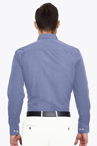 White and Baleine Blue Checks Cotton Shirt - Formal Office wear Shirts in India