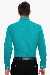 American Robin Cyan Blue Cotton Linen Shirt