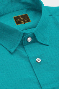 American Robin Cyan Blue Cotton Linen Shirt