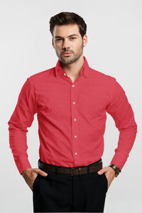 Cerise Pink Men's Cotton Linen Shirt