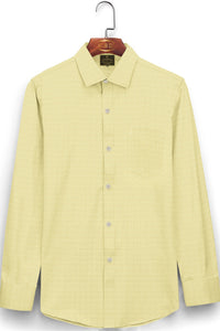 Permesan Yellow Men's Cotton Linen Shirt