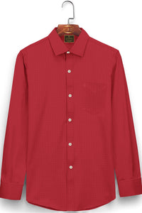 Raspberry Red Men's Cotton Linen Shirt