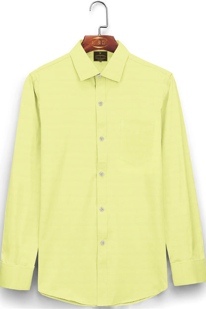 Cyber Green Lime Men's Cotton Linen Shirt