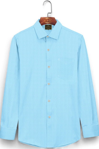 Columbia Blue Cotton Linen Shirt
