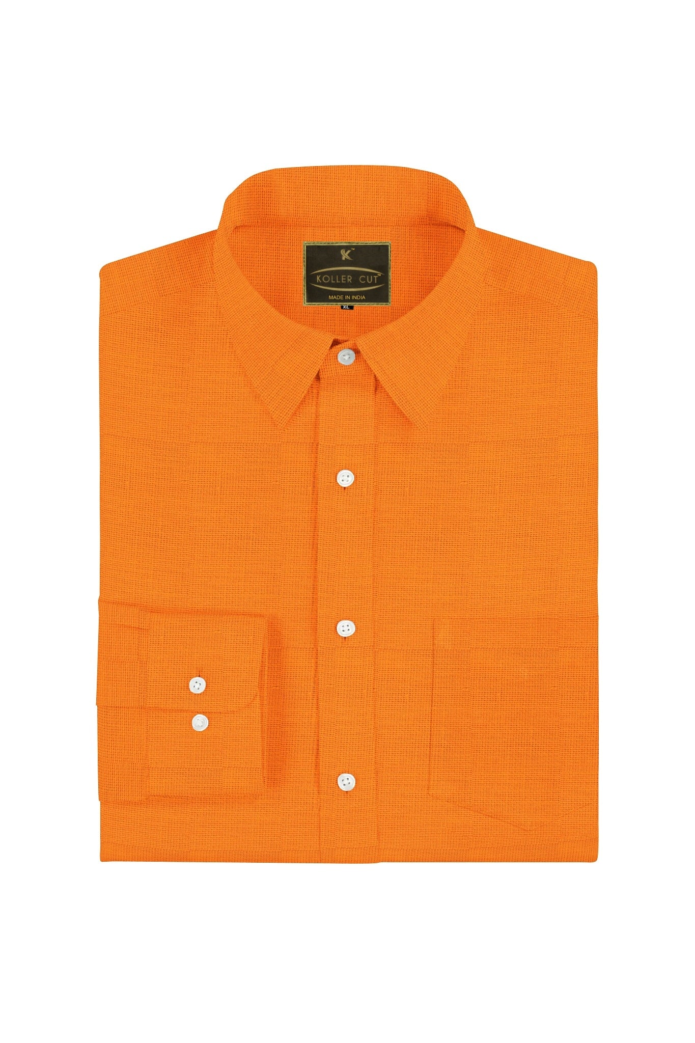 Cody shirt in apricot linen - Short Sleeve - Orange - Linen - Male