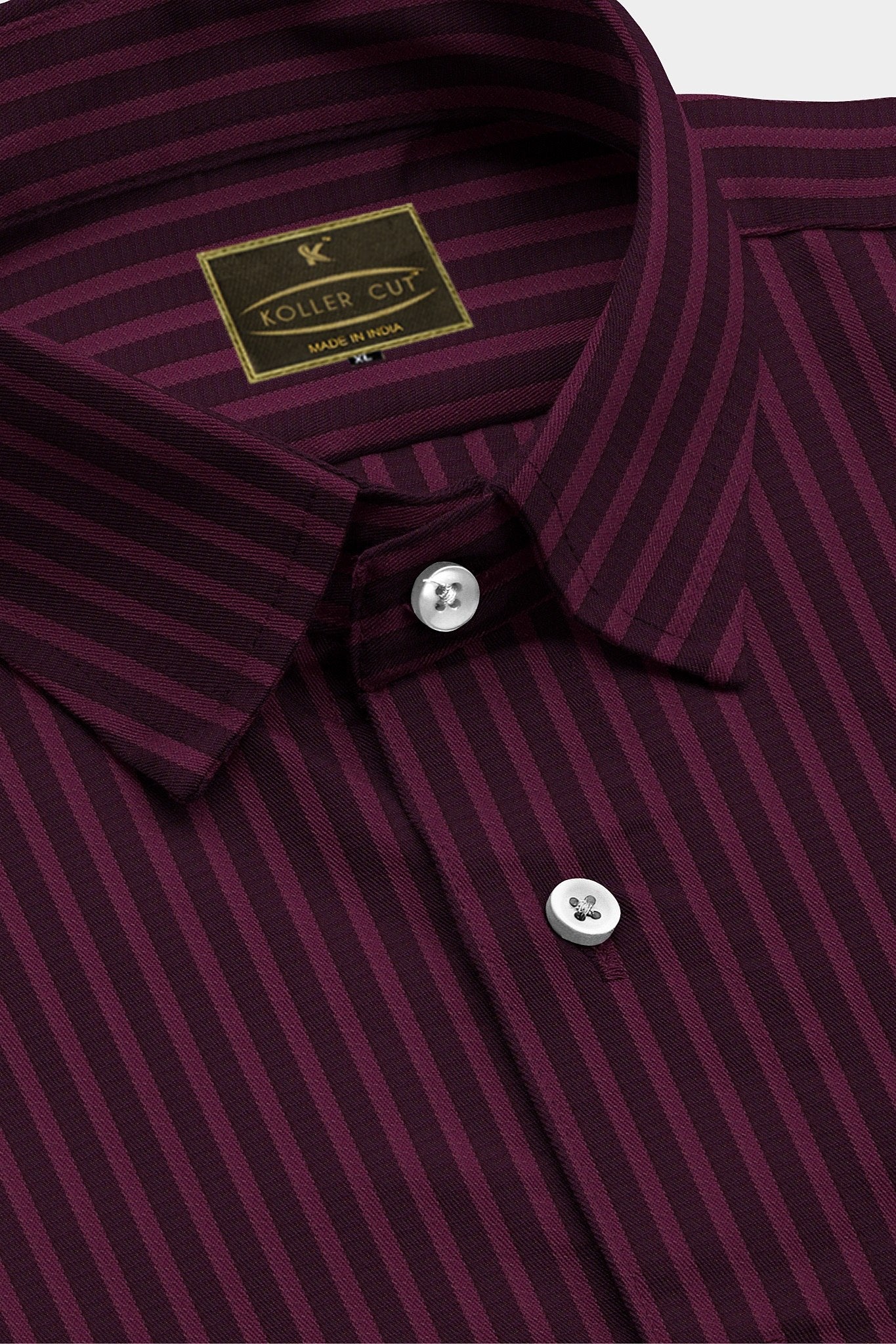 Sangria Purple with Plum Purple Candy Stripes Men's Premium Cotton Shirt