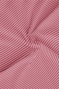 Flamingo Pink and Rosewood Jacquard Square Stripes Men's Premium Cotton Shirt