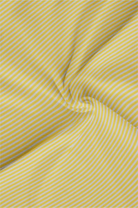 Lemon Yellow and Cloud Grey Mandarin Collar Candy Stripes Men's Cotton Shirt