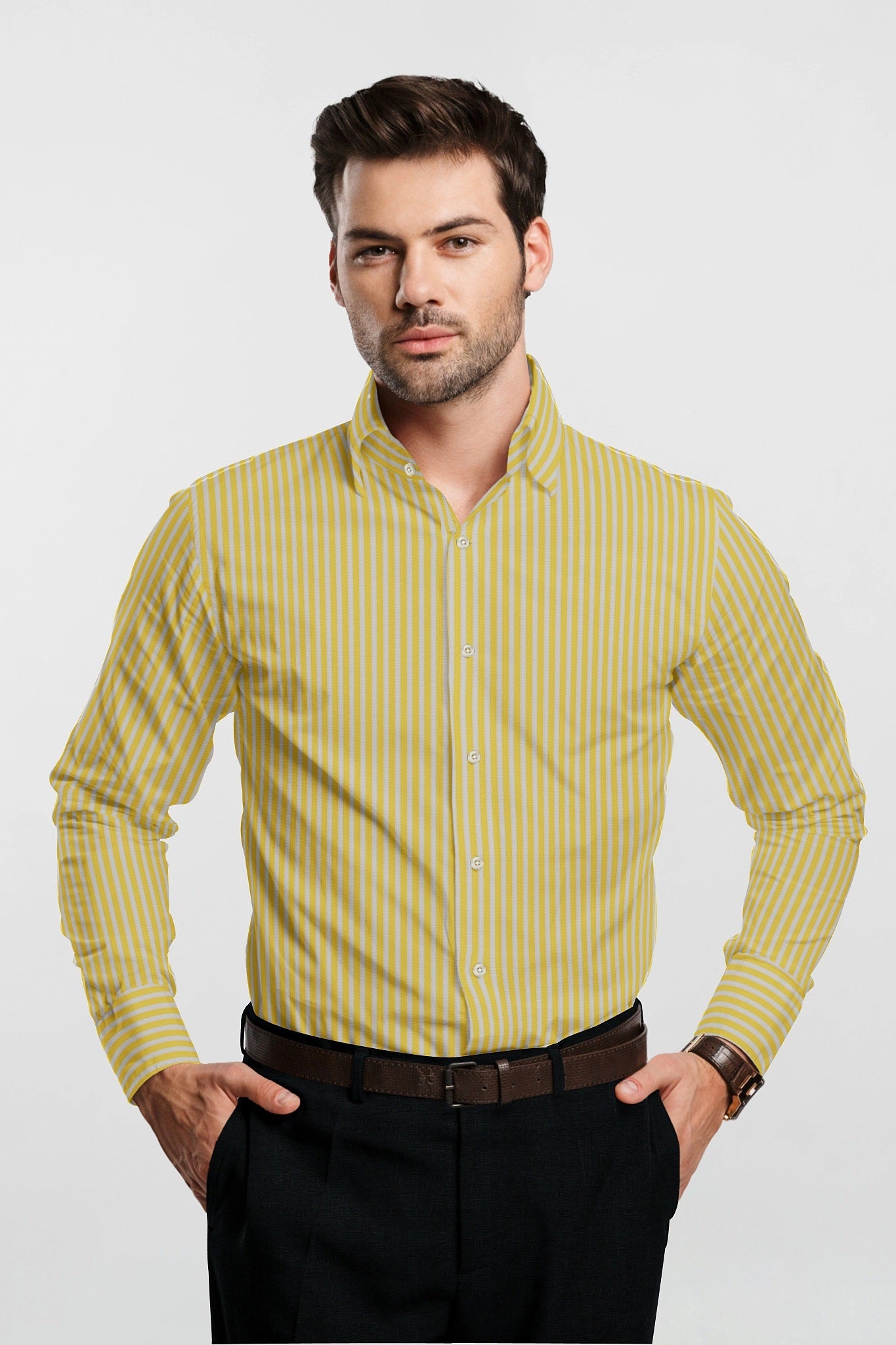 lemon yellow shirt for men