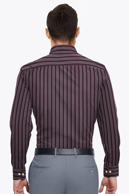 Potent Purple and White Double Stripes Cotton Shirt