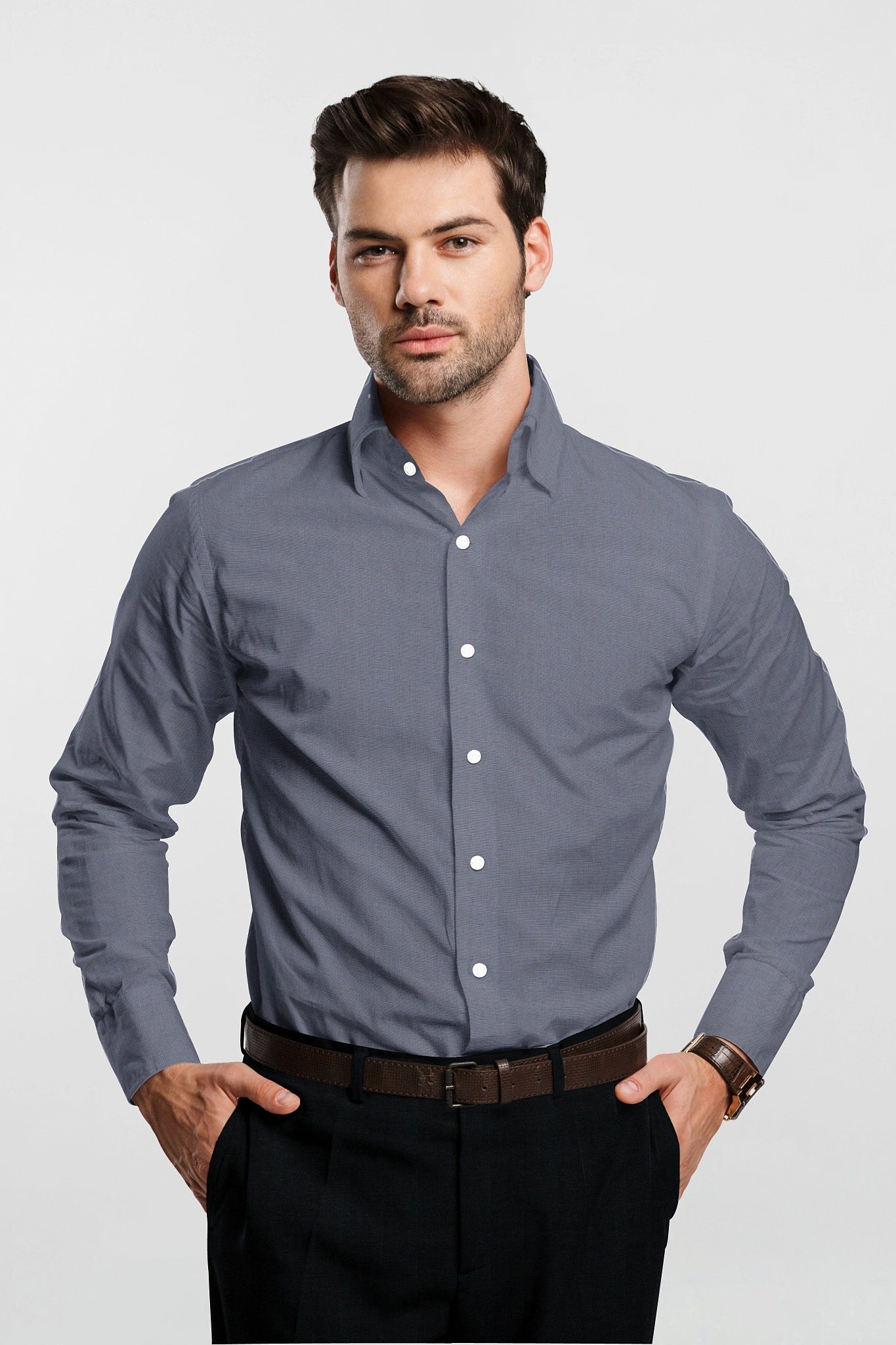 Iron Grey Luxurious Linen Shirt -Best Pure Linen Shirts in India