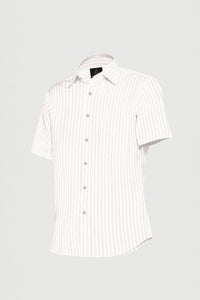 White with Cordovan Red Double Stripes Premium Cotton Shirt