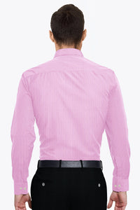 Begonia Pink and White Stripes Cotton Shirt