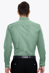 Fern Green Ninja Shuriken Printed Giza Cotton Shirt