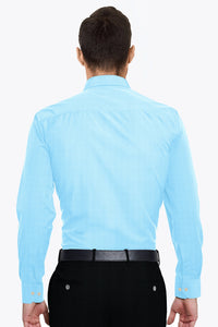 Columbia Blue Cotton Linen Shirt